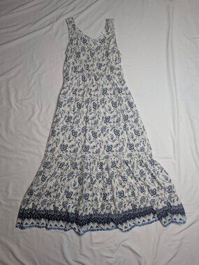BeachLunchLounge Women’s White & Blue Floral Maxi Dress - Size Large